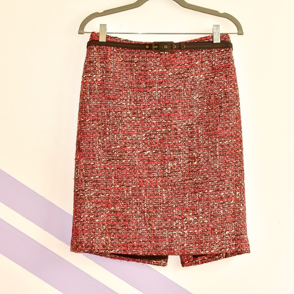 Red Talbots Tweed Skirt sz 4P